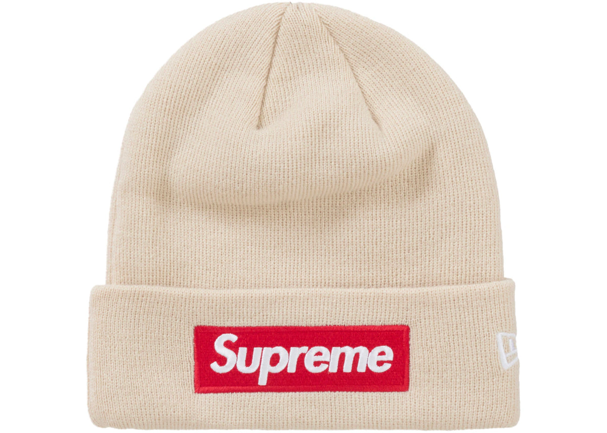 Supreme New Era Box Logo Beanie (FW24) Stone - vue 360