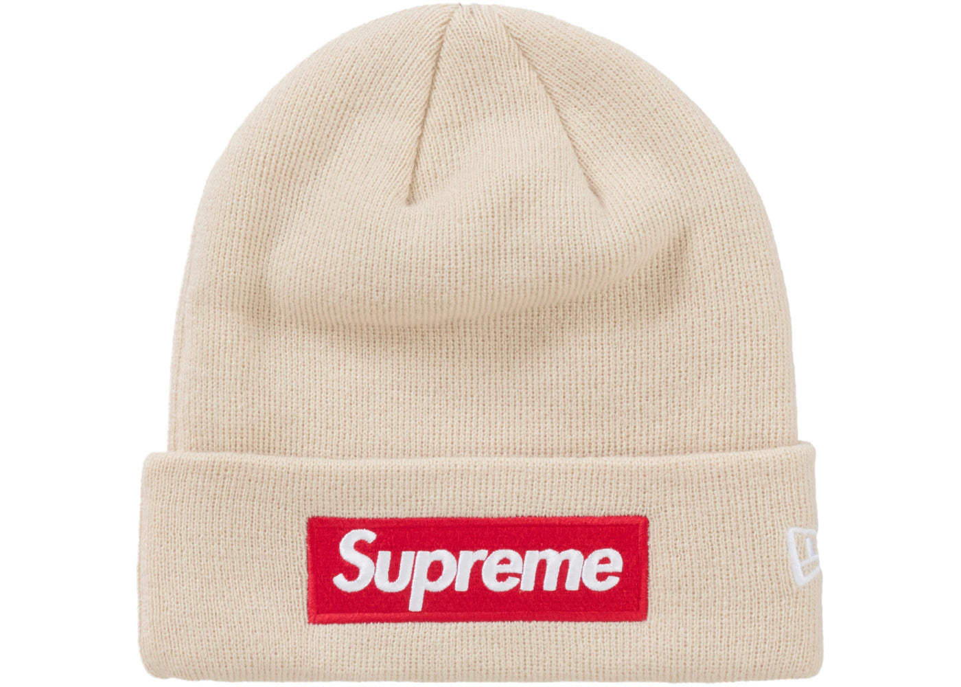 Supreme New Era Box Logo Beanie (FW24) Stone - vue 360
