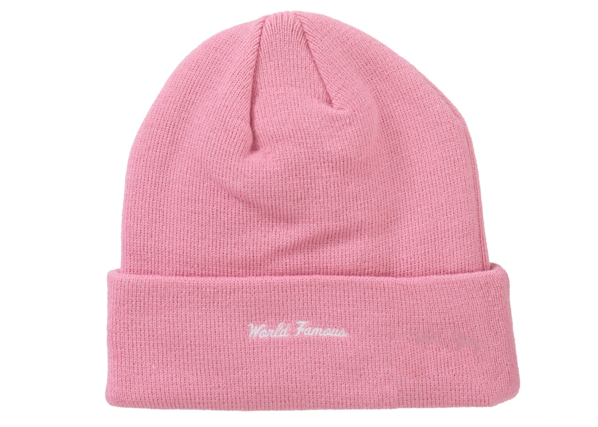 Supreme New Era Box Logo Beanie (FW24) Dusty Pink - vue secondaire A