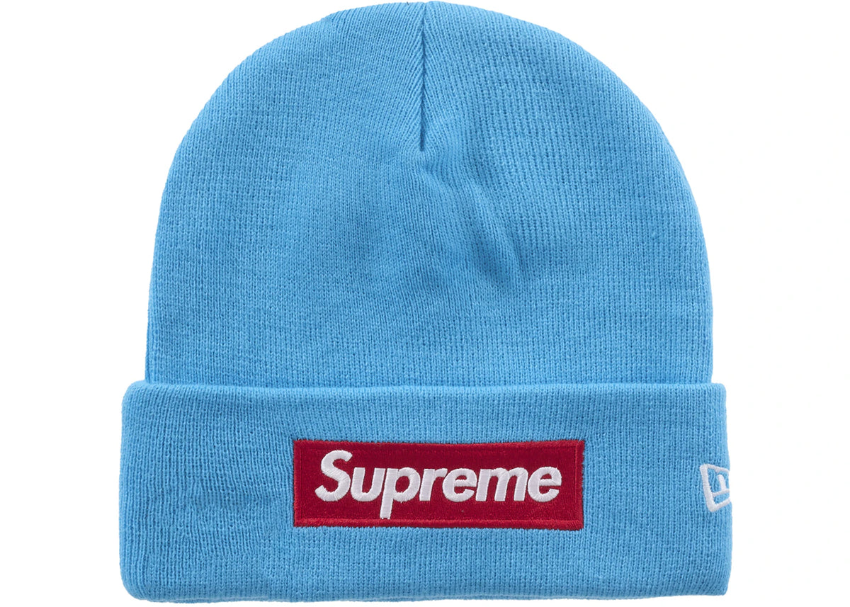 Supreme New Era Box Logo Beanie (FW25) Cyan - vue secondaire A