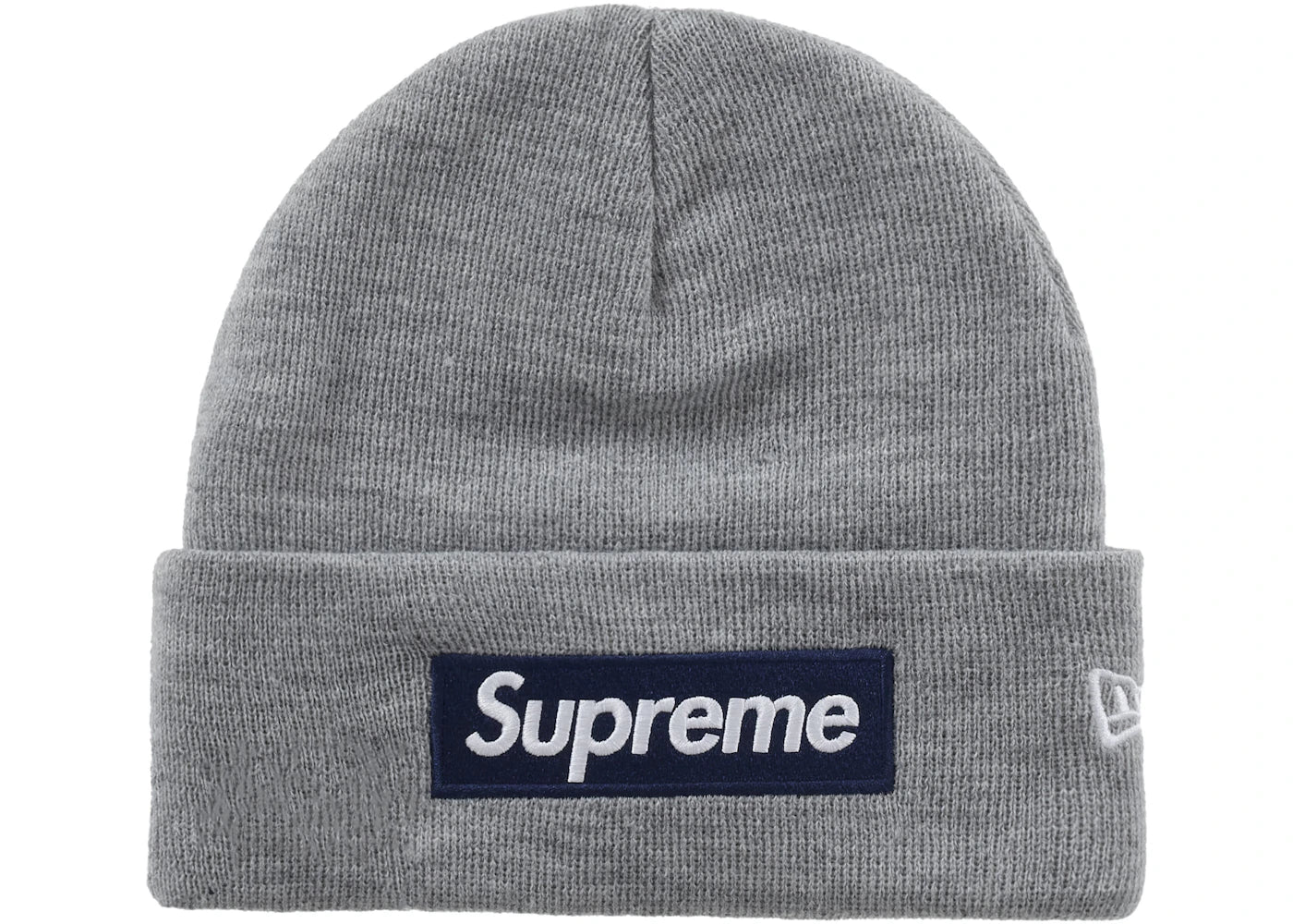 Supreme New Era Box Logo Beanie (FW25) Heather Grey - vue secondaire A