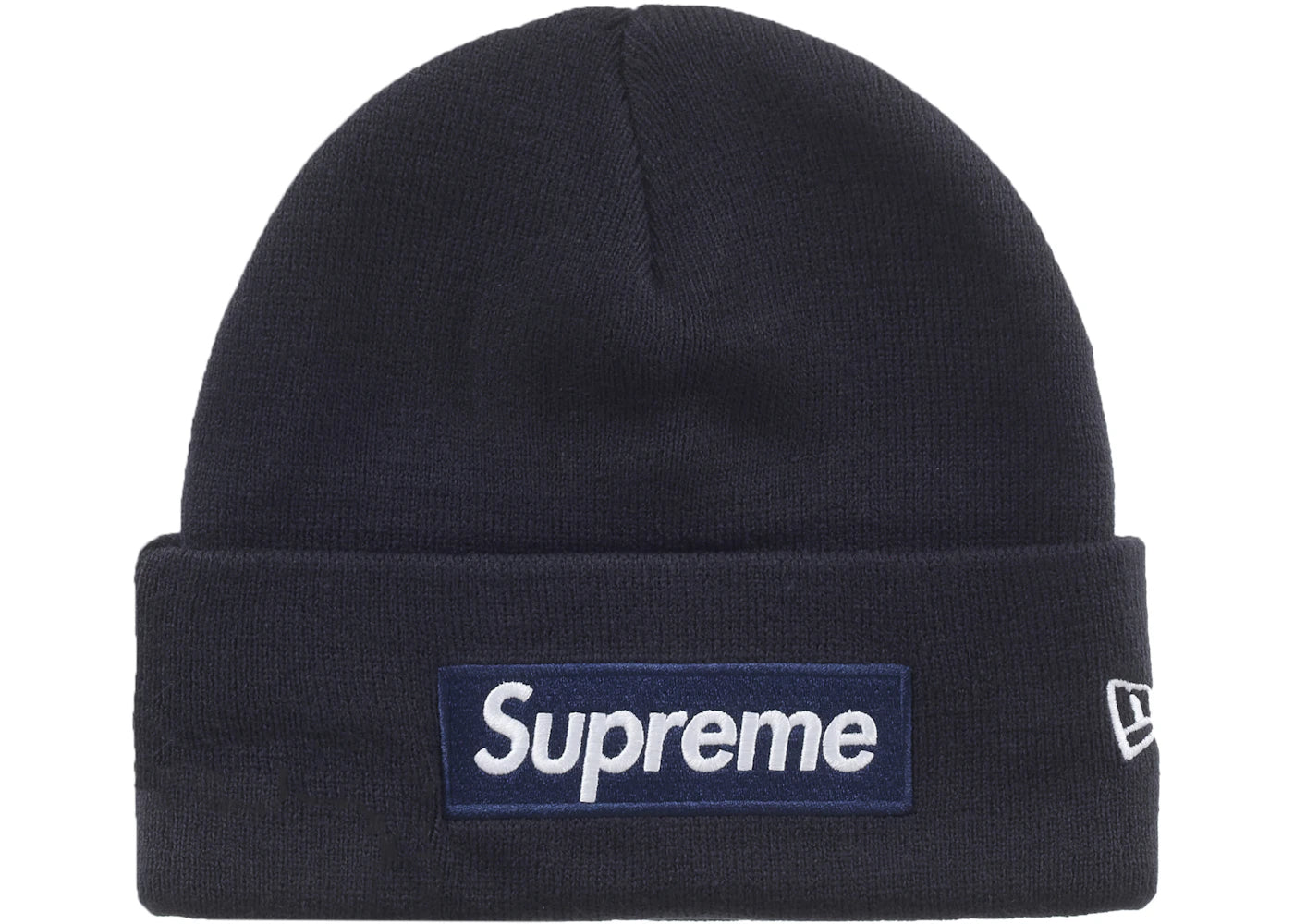 Supreme New Era Box Logo Beanie (FW25) Navy - vue secondaire A