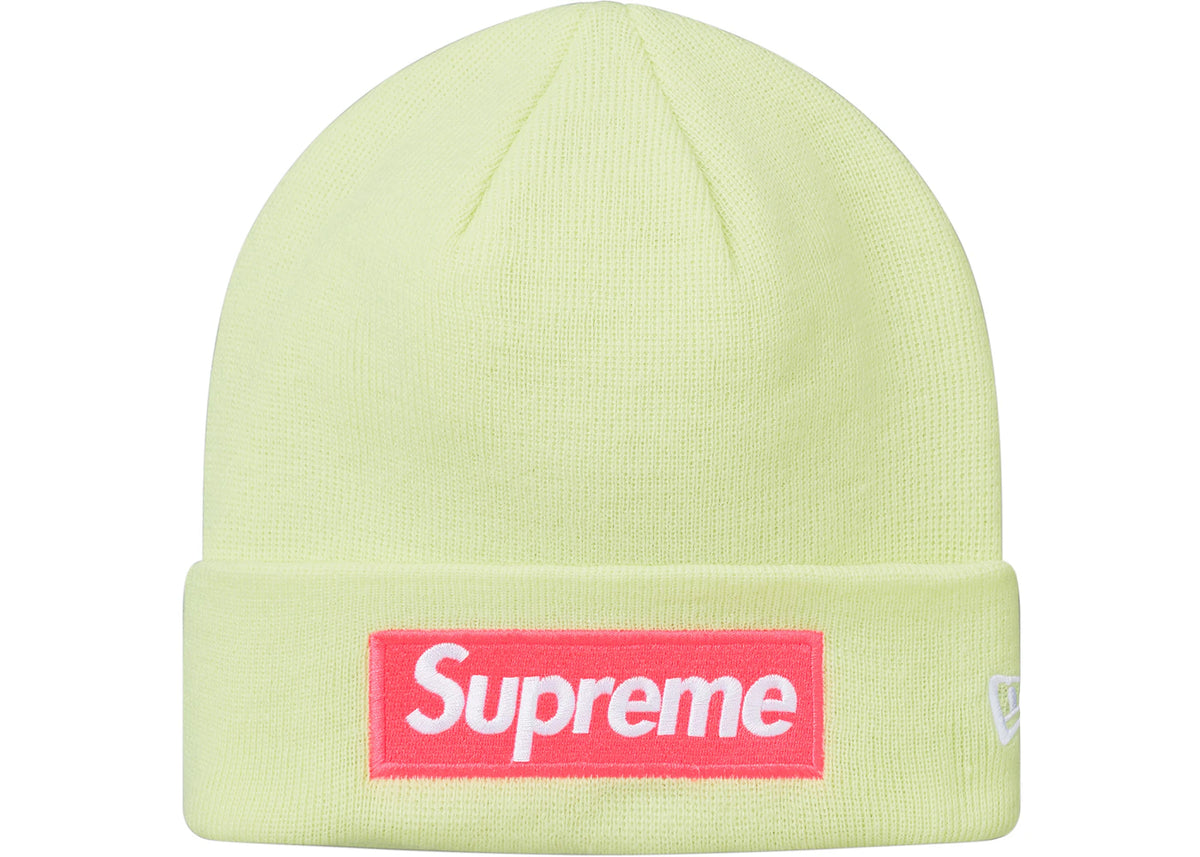Supreme New Era Box Logo Beanie (FW17) Pale Lime - vue secondaire A