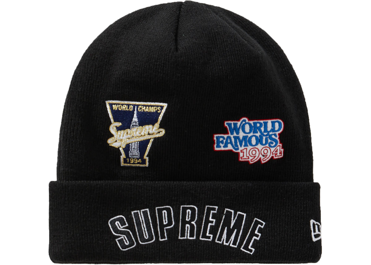 Supreme New Era Championship Beanie Black - vue secondaire A
