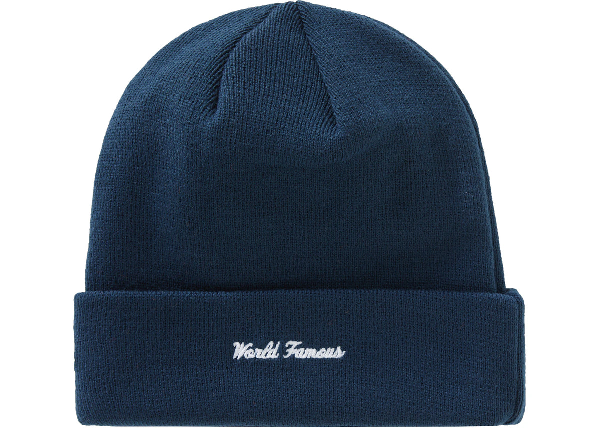 Supreme New Era Cross Box Logo Beanie Navy - vue secondaire B