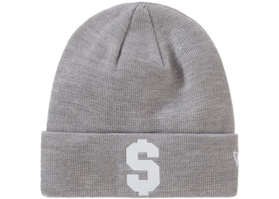 Supreme New Era $ Beanie Heather Grey