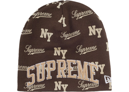 Supreme New Era Monogram Beanie Brown - product view 2