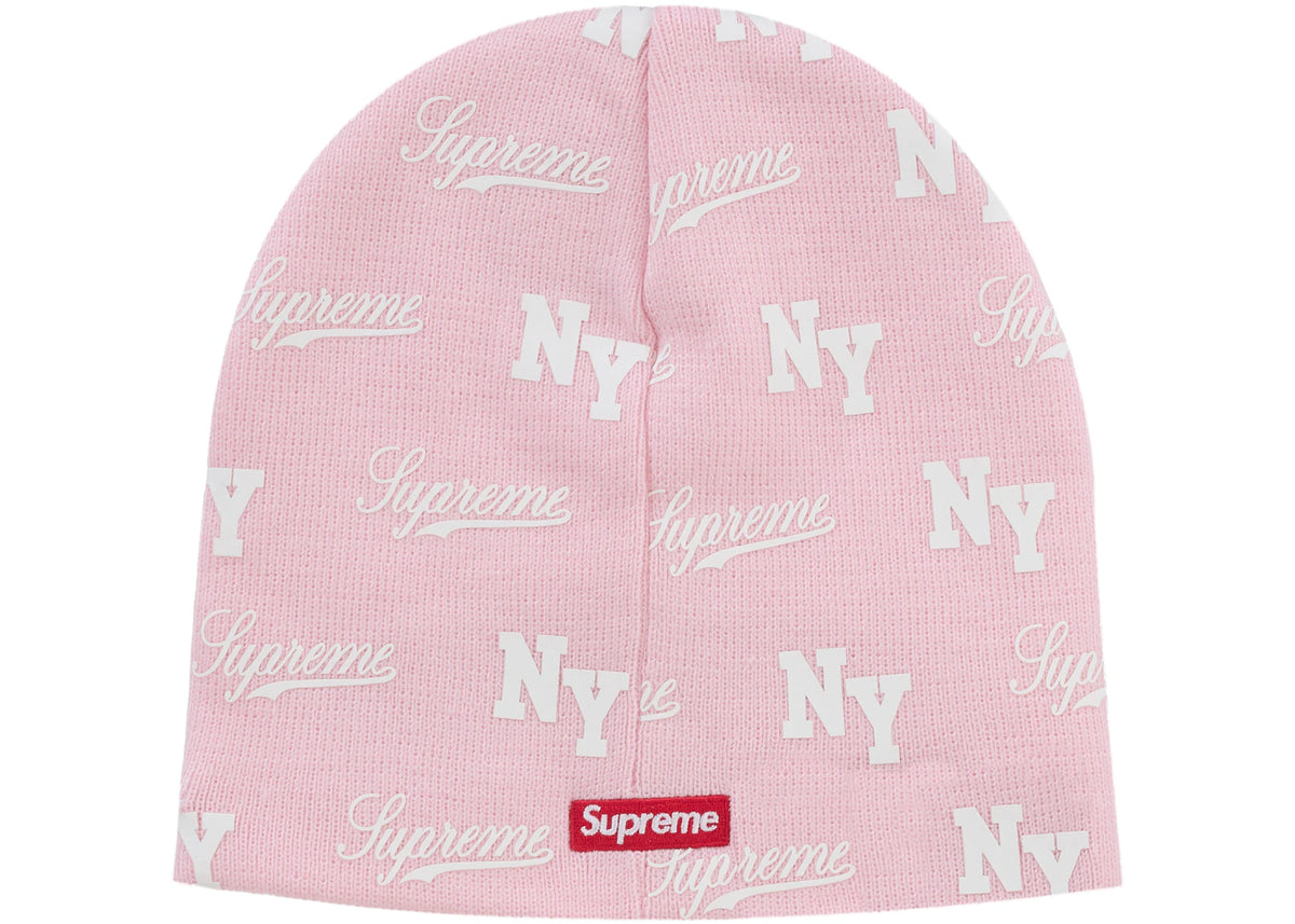 Supreme New Era Monogram Beanie Pink - vue secondaire A