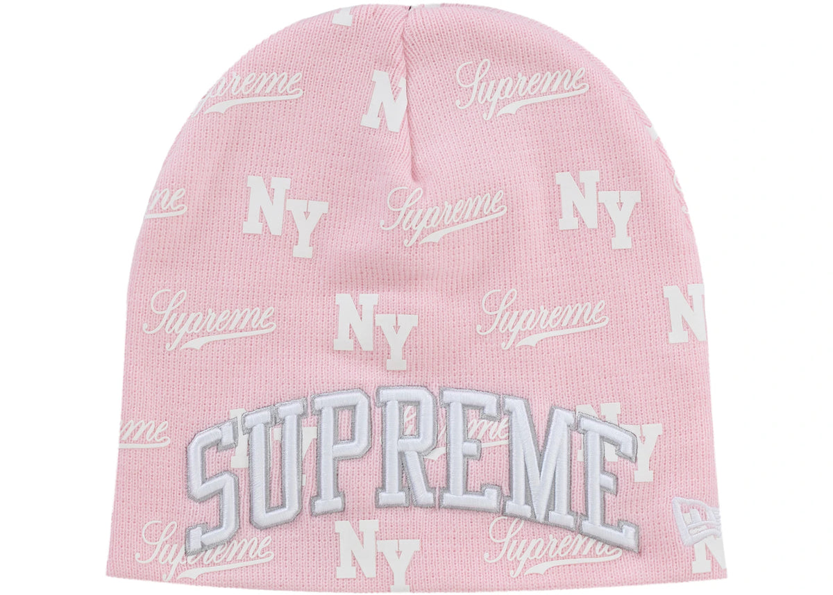Supreme New Era Monogram Beanie Pink - vue secondaire B