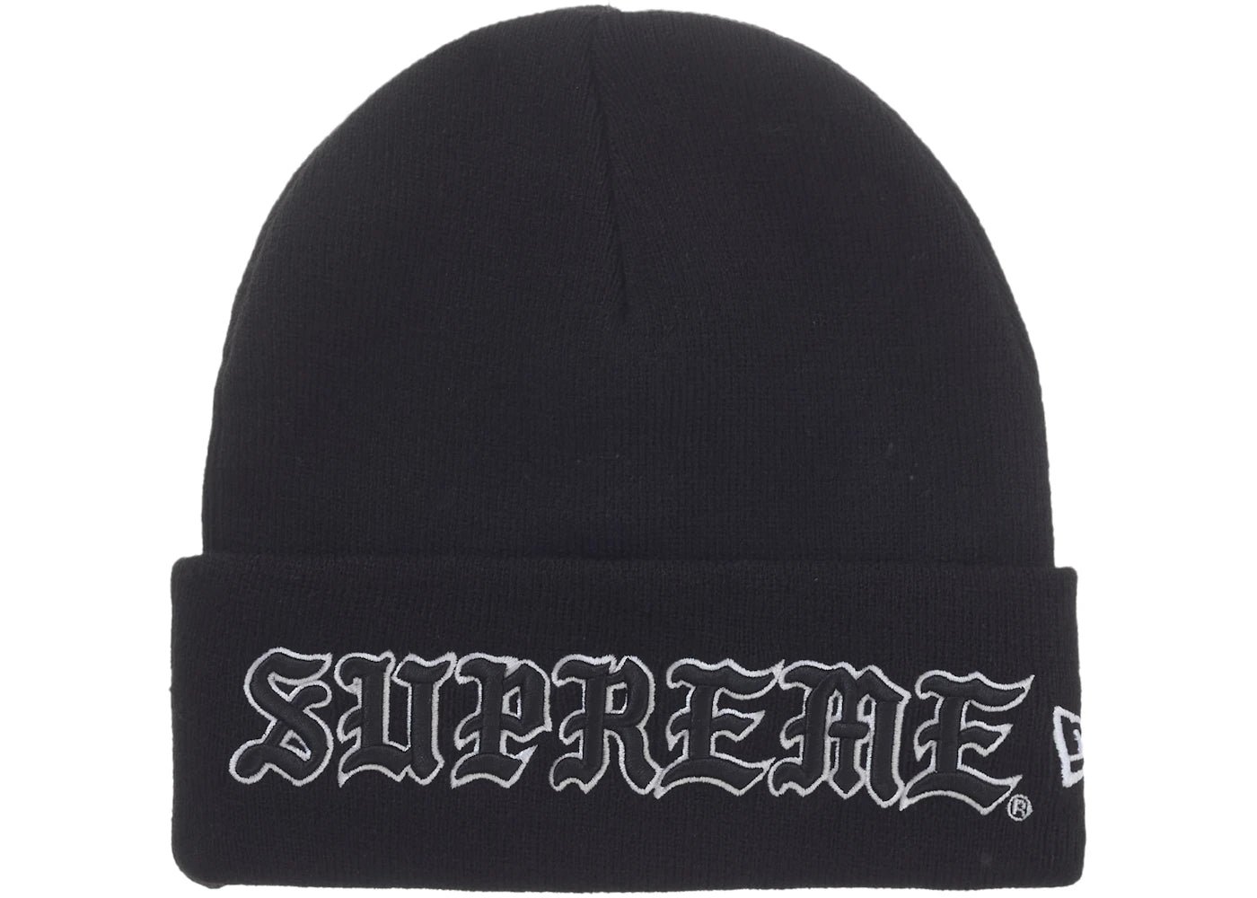 Supreme New Era Old English Beanie Black - vue 360