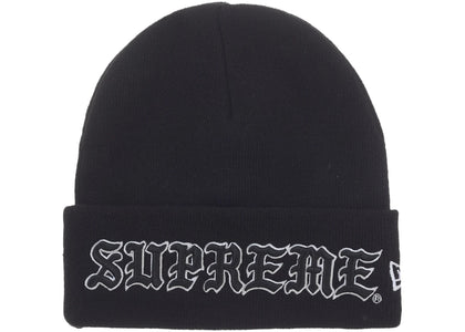 Supreme New Era Old English Beanie Black - authentic Supreme product