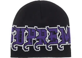 Supreme New Era Outline Beanie Black - vue 360