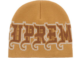 Supreme New Era Outline Beanie Brown