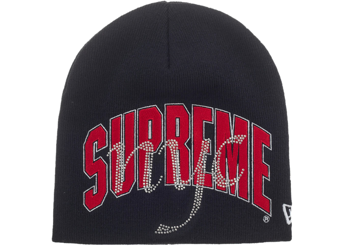 Supreme New Era Rhinestone Beanie (SS26) Navy - vue 360