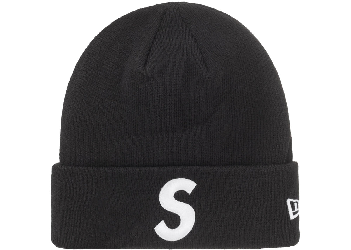Supreme New Era S Logo Beanie (FW24) Black - vue 360