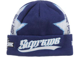 Supreme New Era Stars Beanie Navy