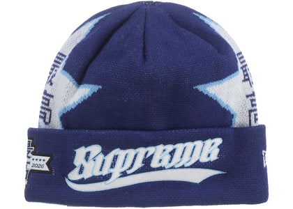 Supreme New Era Stars Beanie Navy - product view 2