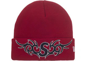 Supreme New Era Tribal S Logo Beanie Red - vue 360