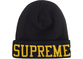 Supreme New Era Varsity Beanie Black - vue 360