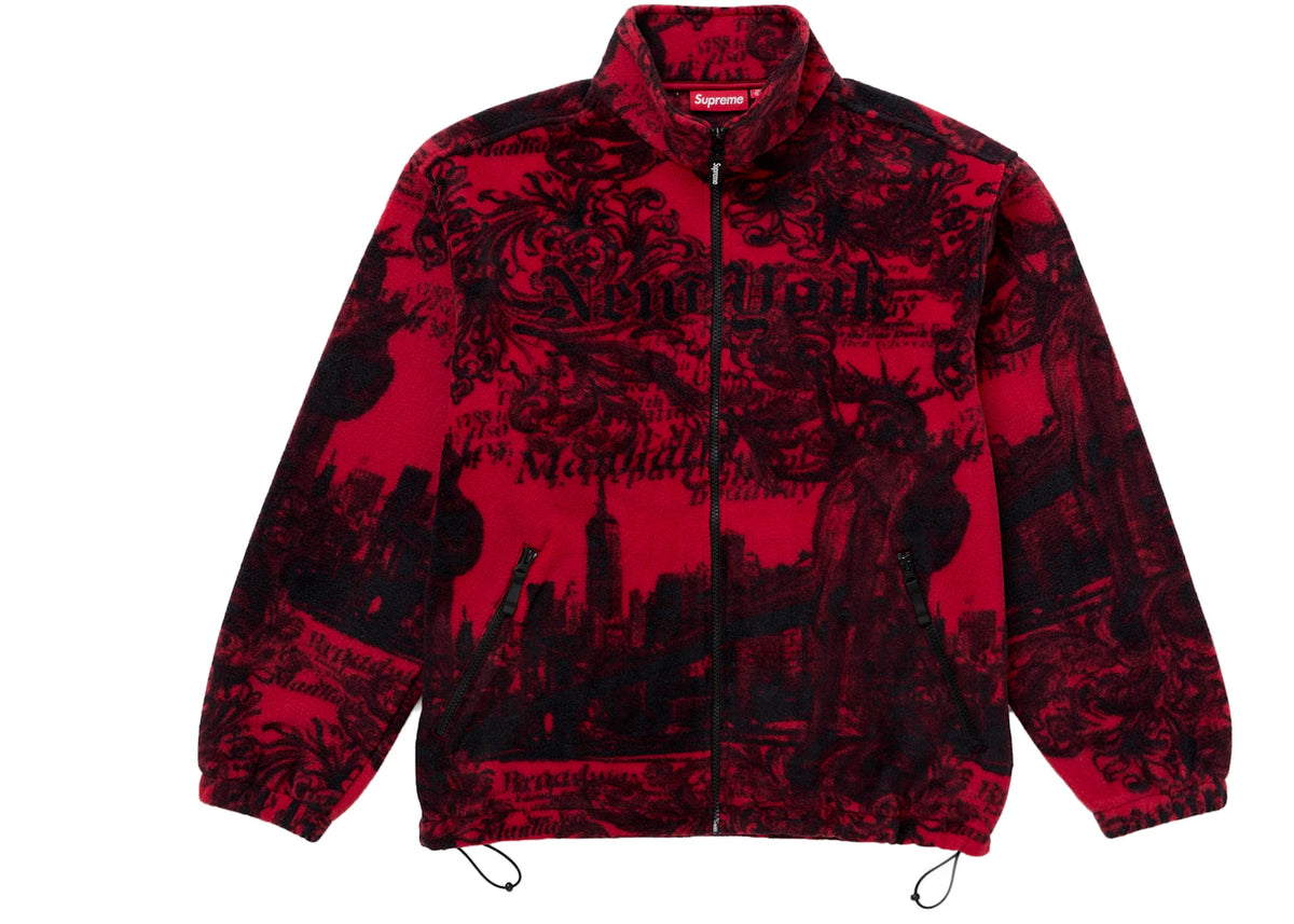 Supreme New York Fleece Jacket Red - vue secondaire A
