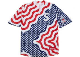 Supreme New York USA Shop S Logo Baseball Henley Flag - vue 360