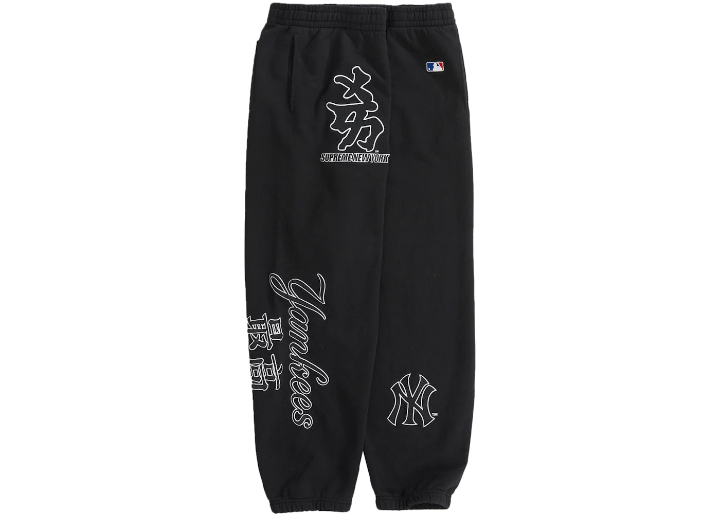 Supreme New York Yankees Kanji Sweatpant Black - vue secondaire B