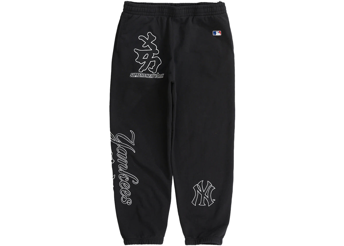 Supreme New York Yankees Kanji Sweatpant Black - vue 360