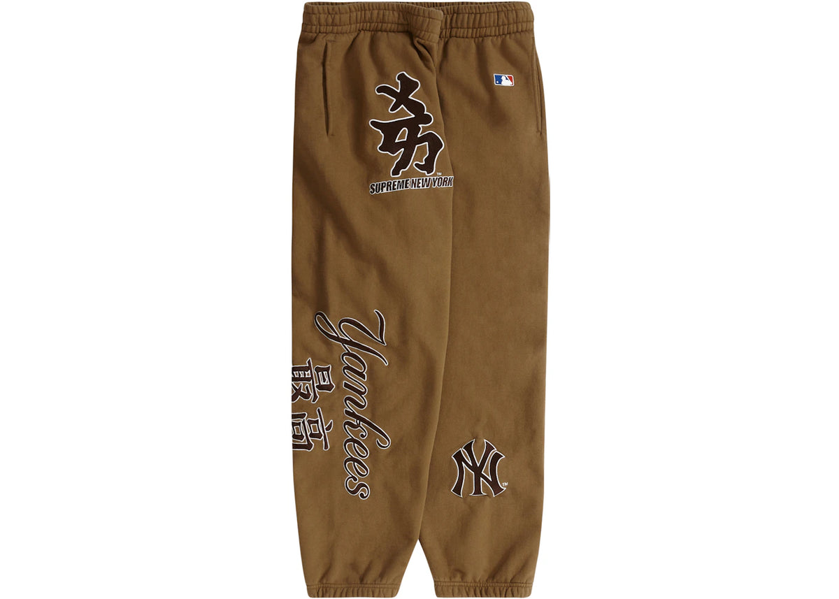 Supreme New York Yankees Kanji Sweatpant Dark Khaki - vue secondaire B
