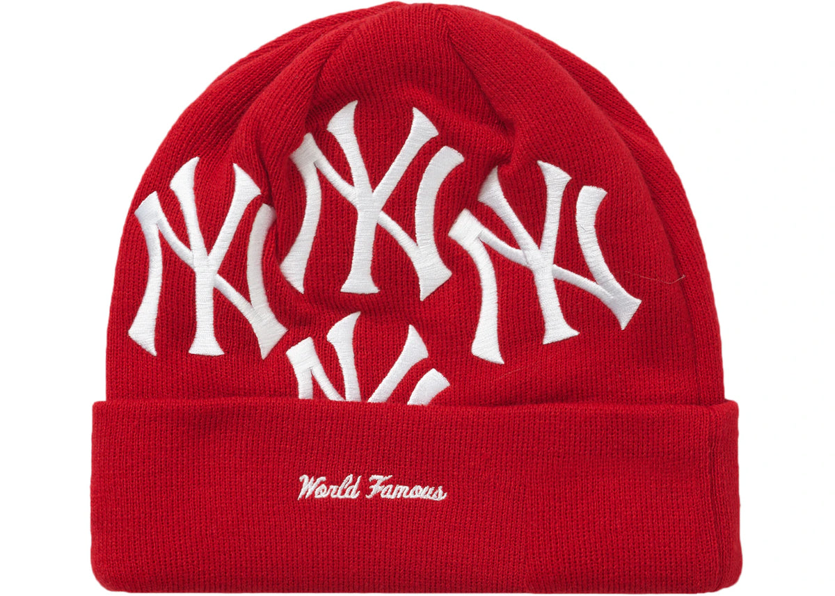 Supreme New York Yankees New Era Box Logo Beanie Red - vue secondaire B
