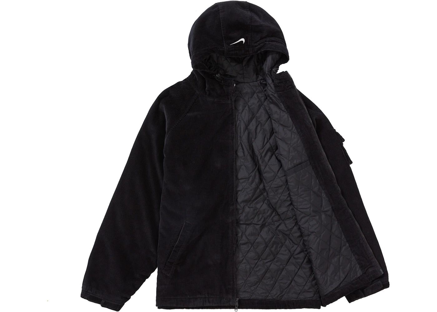 Supreme Nike Arc Corduroy Hooded Jacket Black - vue secondaire B