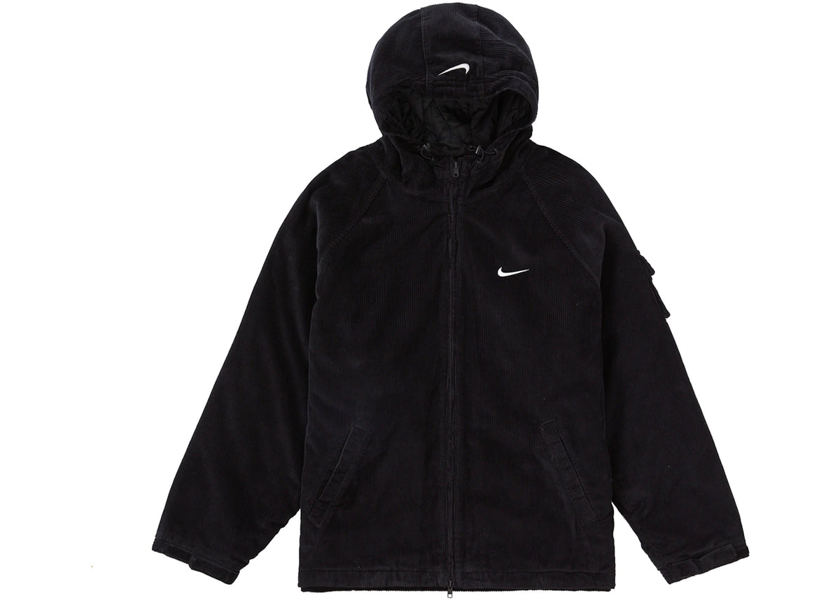 Supreme Nike Arc Corduroy Hooded Jacket Black - vue secondaire B