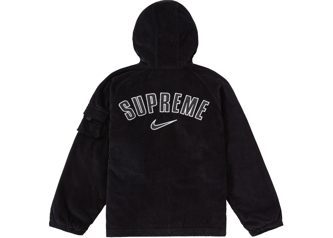 Supreme Nike Arc Corduroy Hooded Jacket Black - vue secondaire A
