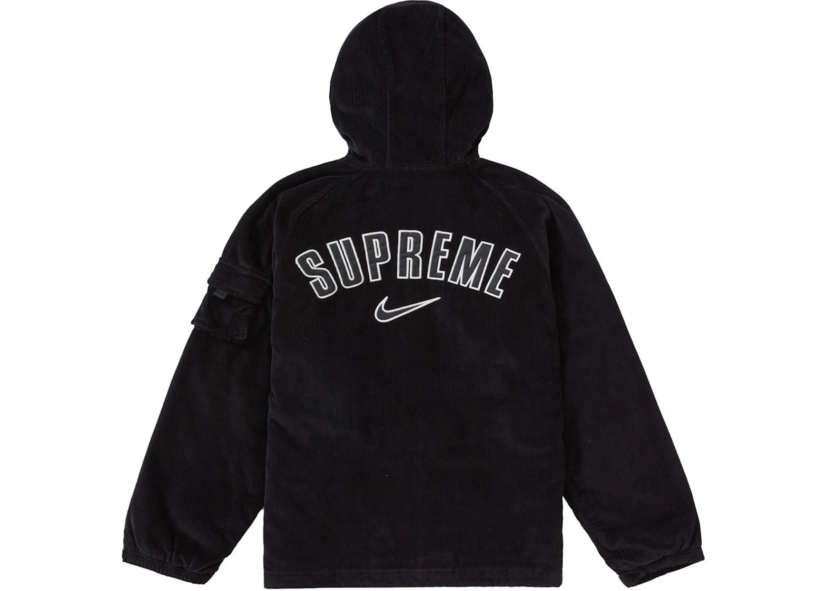 Supreme Nike Arc Corduroy Hooded Jacket Black - vue 360