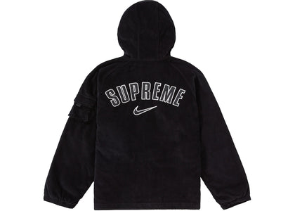 Supreme Nike Arc Corduroy Hooded Jacket Black - apparel view 2