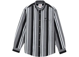 Supreme Nike Cotton Twill Shirt Black Stripe