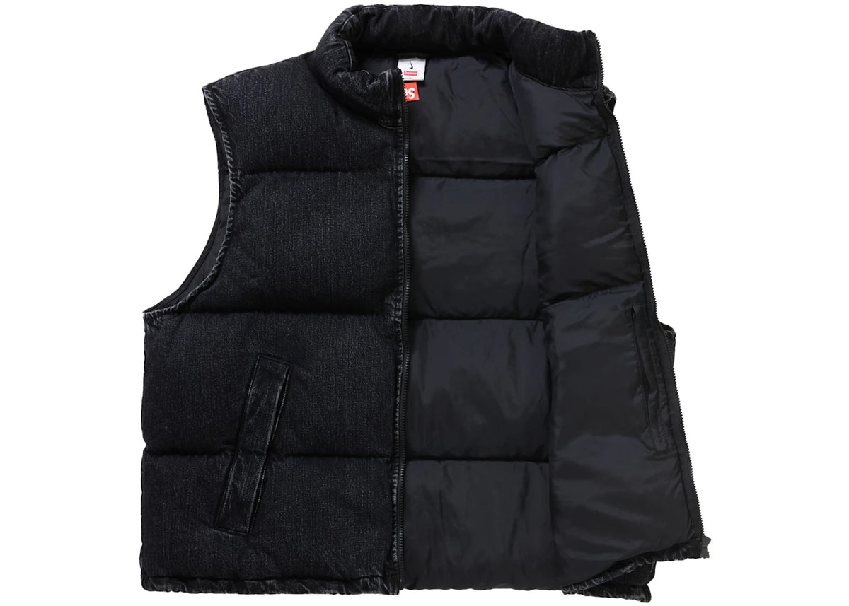 Supreme Nike Denim Puffer Vest Black - vue secondaire B