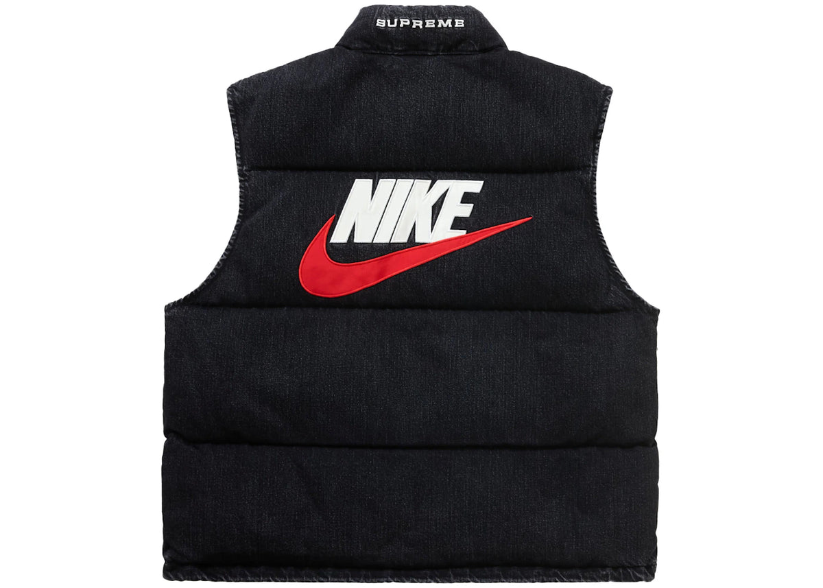 Supreme Nike Denim Puffer Vest Black - vue secondaire A