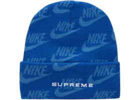 Supreme Nike Jacquard Logos Beanie Blue - vue 360