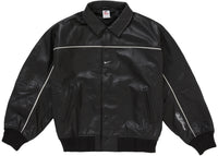 Supreme Nike Leather Varsity Jacket Black