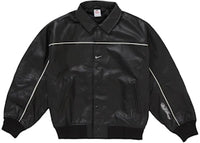 Supreme Nike Leather Varsity Jacket Black