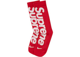 Supreme Nike Lightweight Crew Socks Red - vue 360