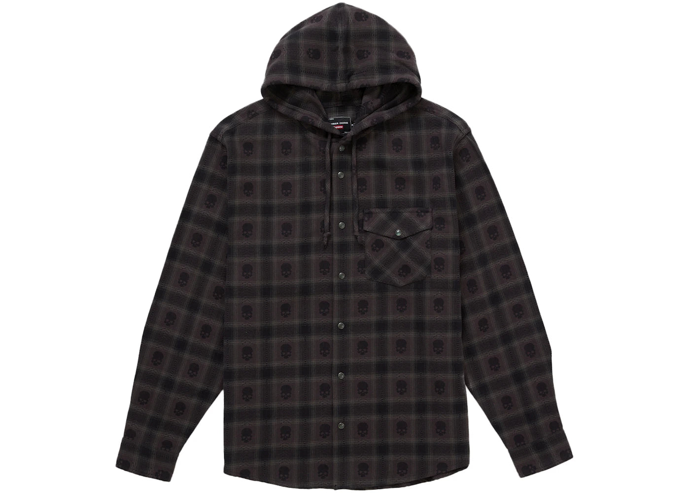Supreme Number (N)ine Hooded Flannel Shirt Black - vue secondaire A