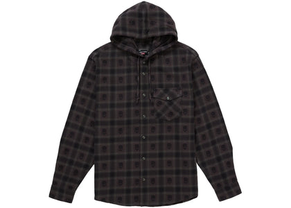 Supreme Number (N)ine Hooded Flannel Shirt Black - apparel view 2