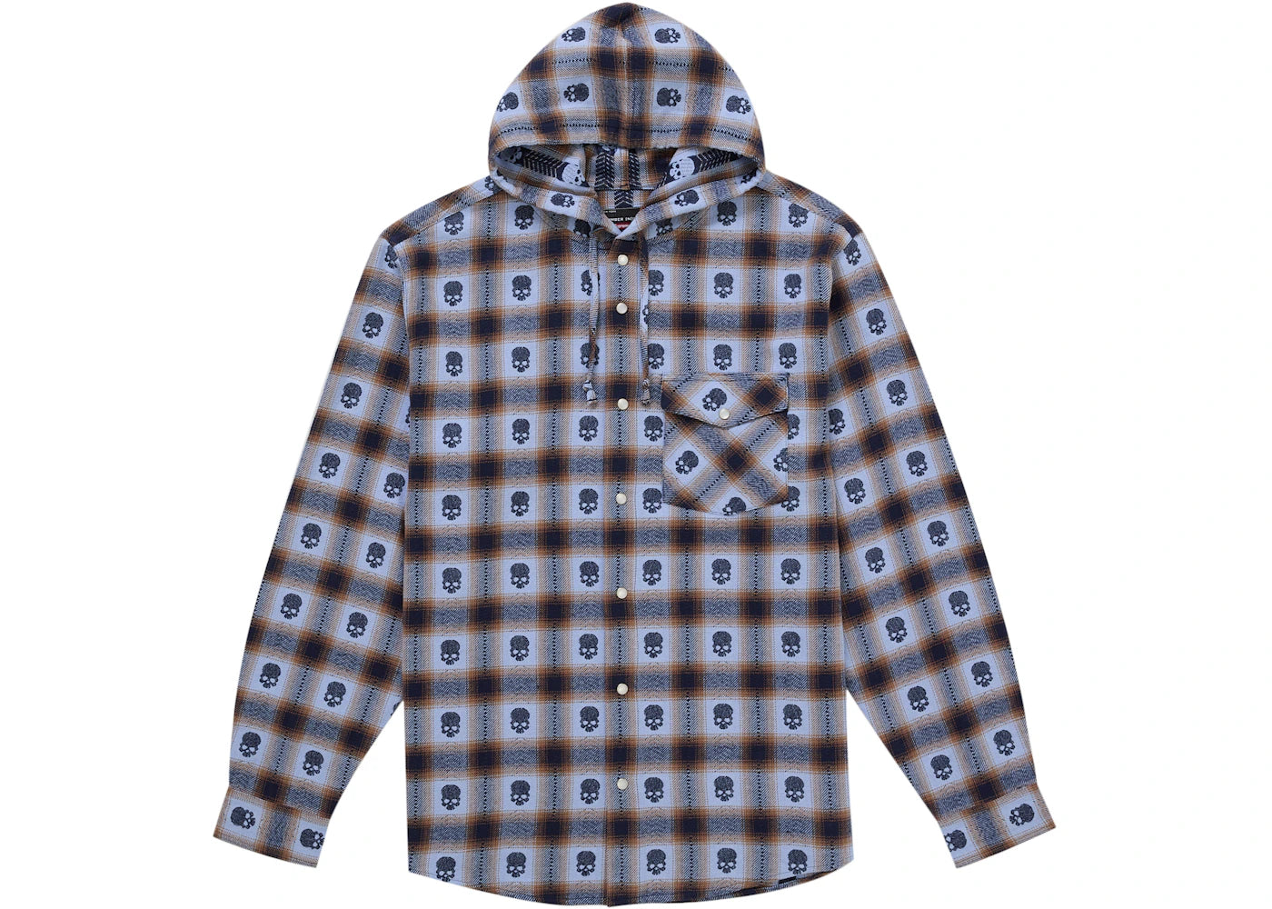 Supreme Number (N)ine Hooded Flannel Shirt Blue - vue secondaire A
