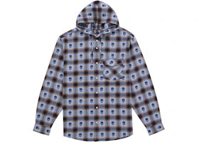 Supreme Number (N)ine Hooded Flannel Shirt Blue