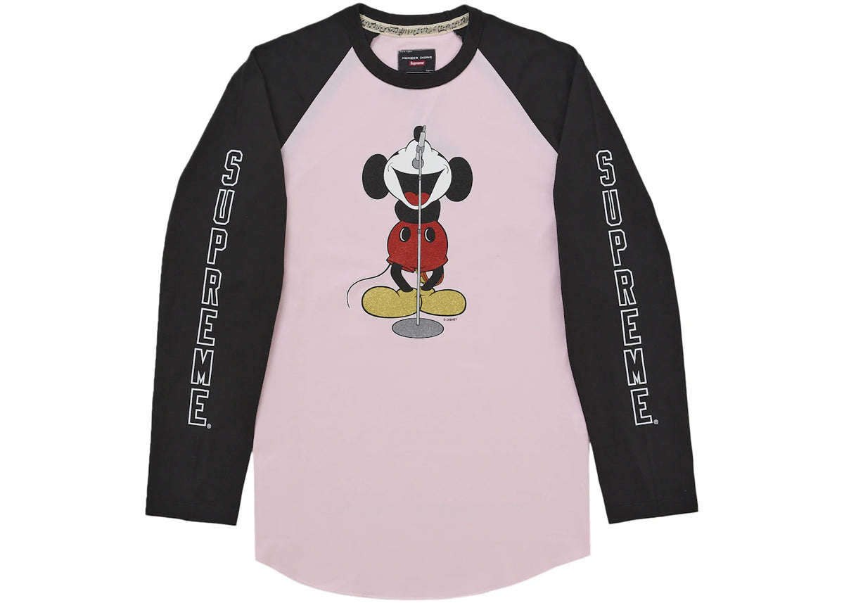 Supreme Number (N)ine Mickey Raglan L/S Top Pink - vue 360