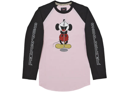 Supreme Number (N)ine Mickey Raglan L/S Top Pink - authentic Supreme product