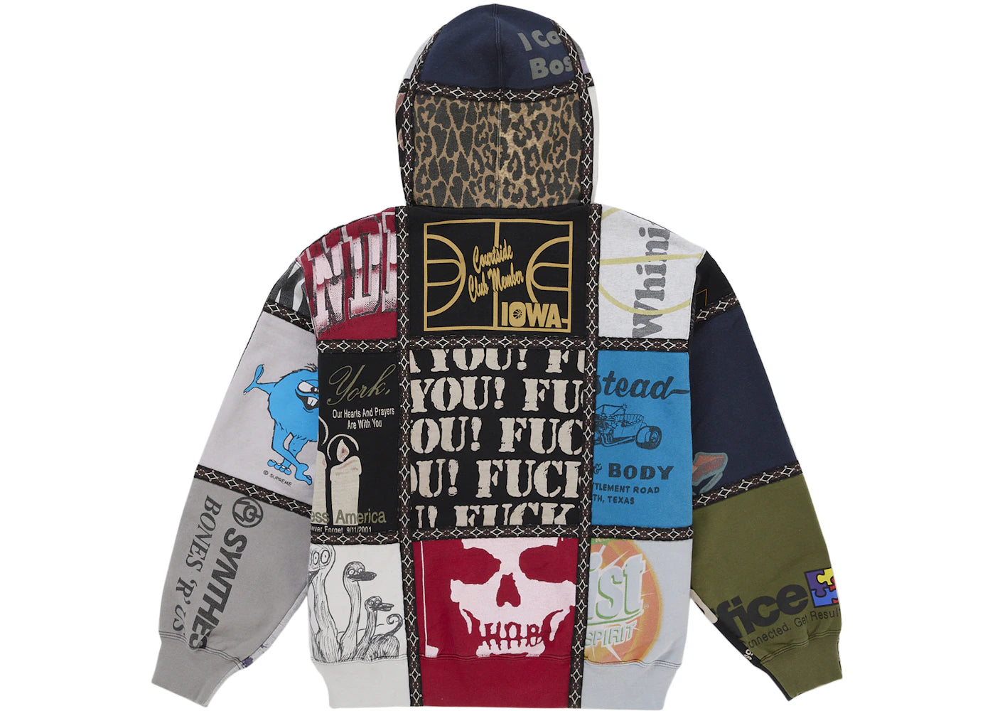 Supreme Number (N)ine Patchwork Zip Up Hooded Sweatshirt Multicolor - vue secondaire A