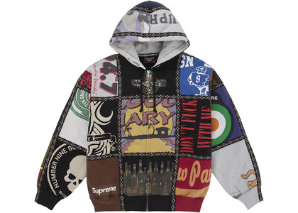 Supreme Number (N)ine Patchwork Zip Up Hooded Sweatshirt Multicolor - authentic Supreme apparel
