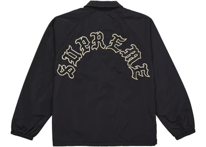 Supreme Old English Arc Coaches Jacket Black - apparel view 2